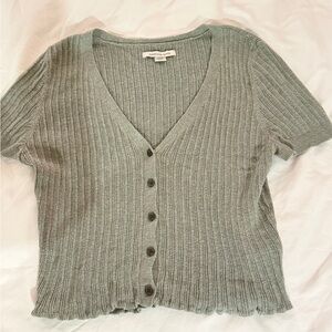 American Eagle Outfitters Green Ribbed Top